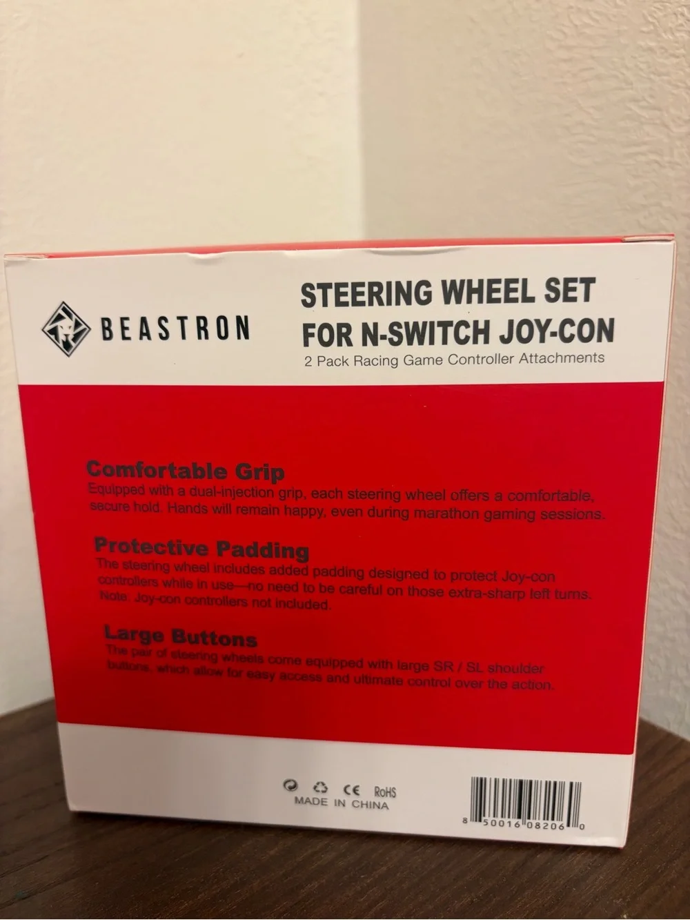 Beastron Steering Wheel Set 2-Pack for Nintendo Switch Joy-Con Controllers